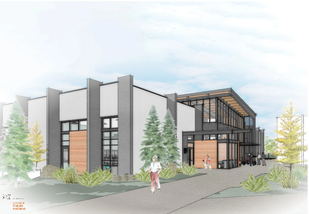Architect rendering of new Olympic College welding facility