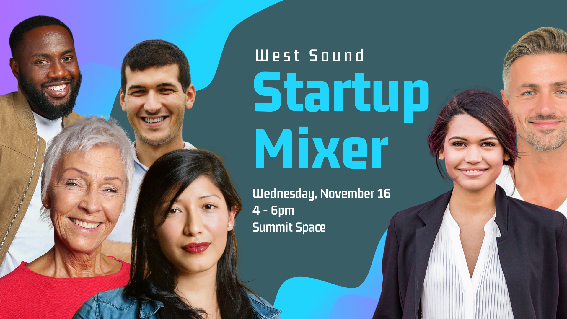 Startup Mixer info - photos of a diverse group of people