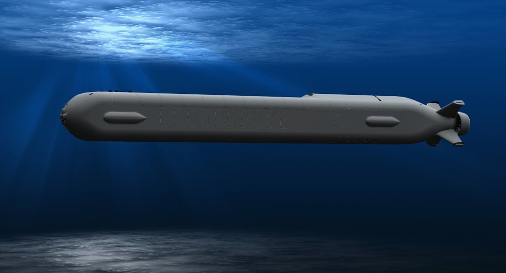 This artists rendering released by Boeing, shows Ocra, a new large autonomous submarine, The aerospace giant Boeing has enlisted the help of Huntington Ingalls Industries to build it. (Boeing via AP)